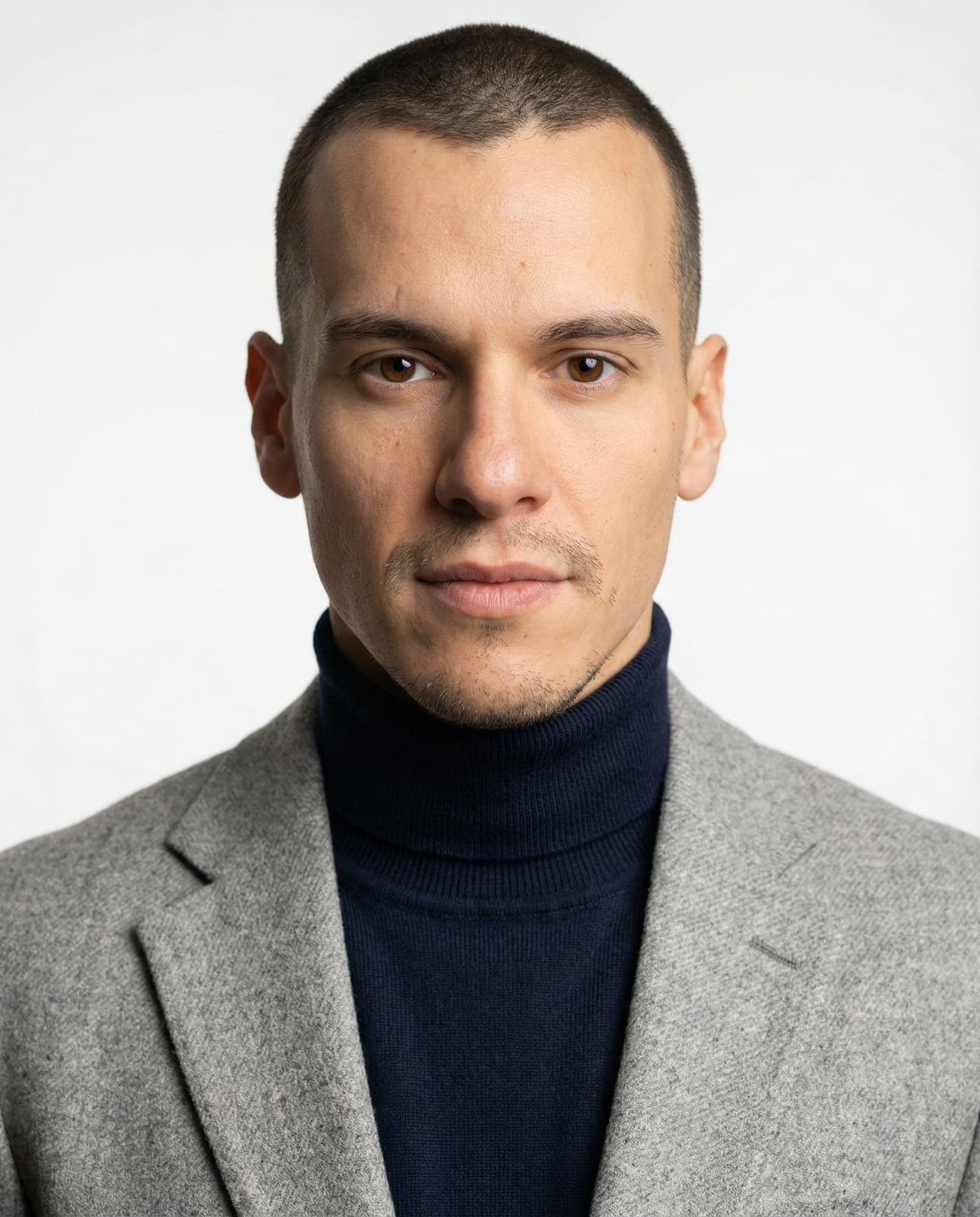 Blazer Grigio e Dolcevita Blu