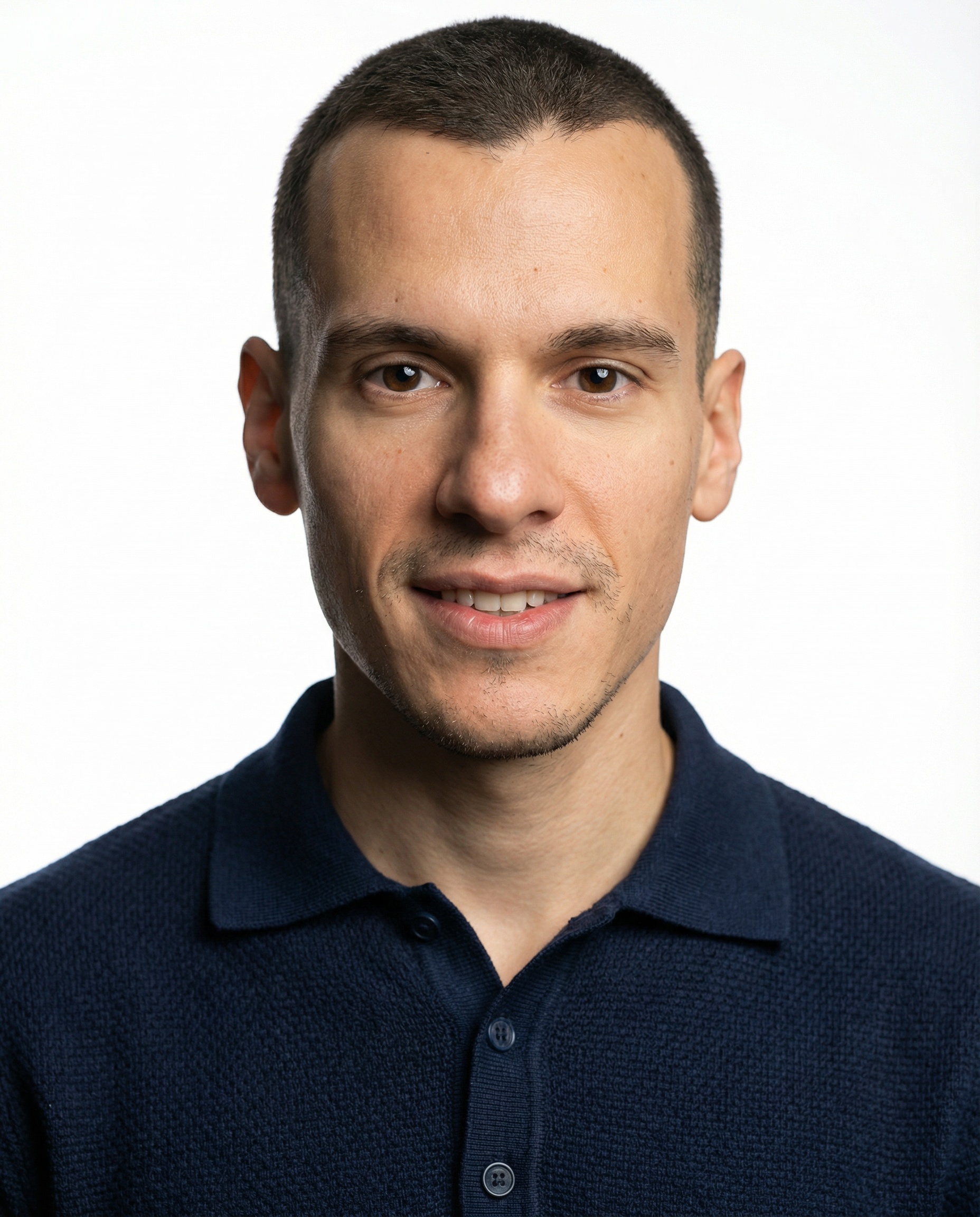 Polo in Maglia Blu Navy